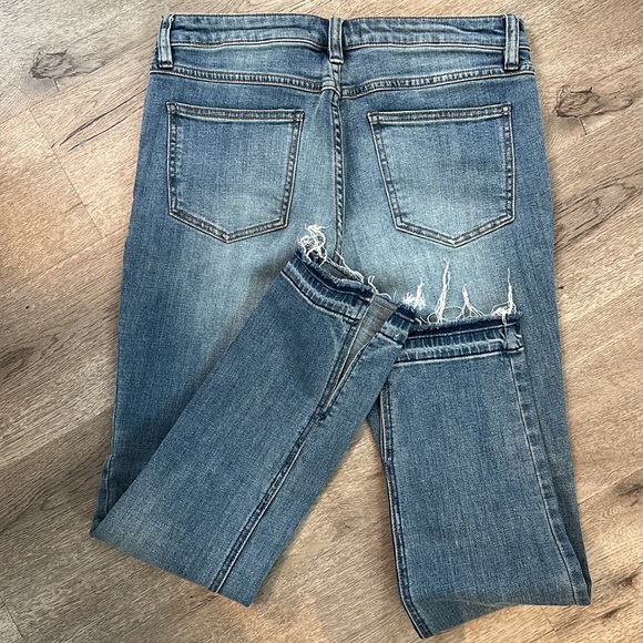 Free People split seam jeans with frayed hem - Picture 3 of 6